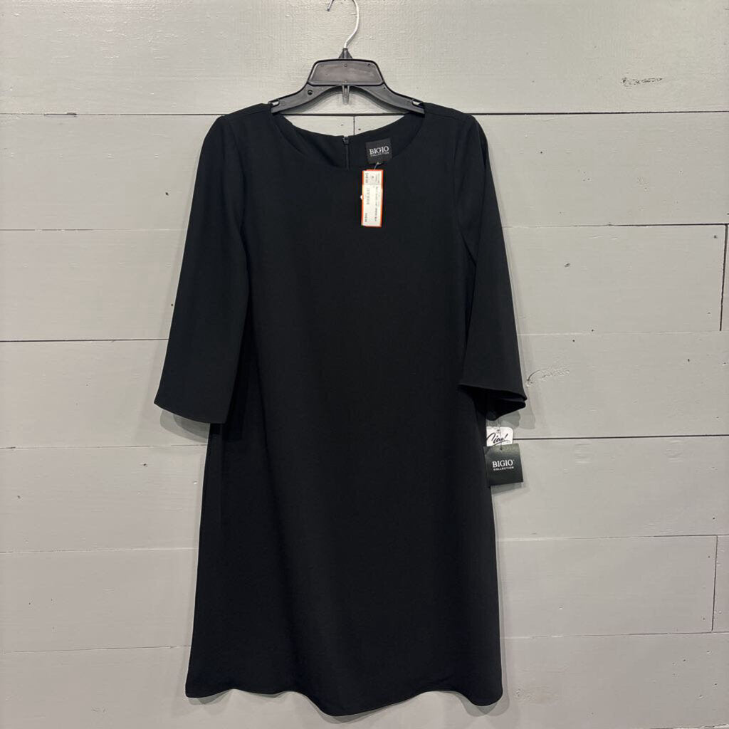 *NWT BASIC KNIT DRESS,BLK,L