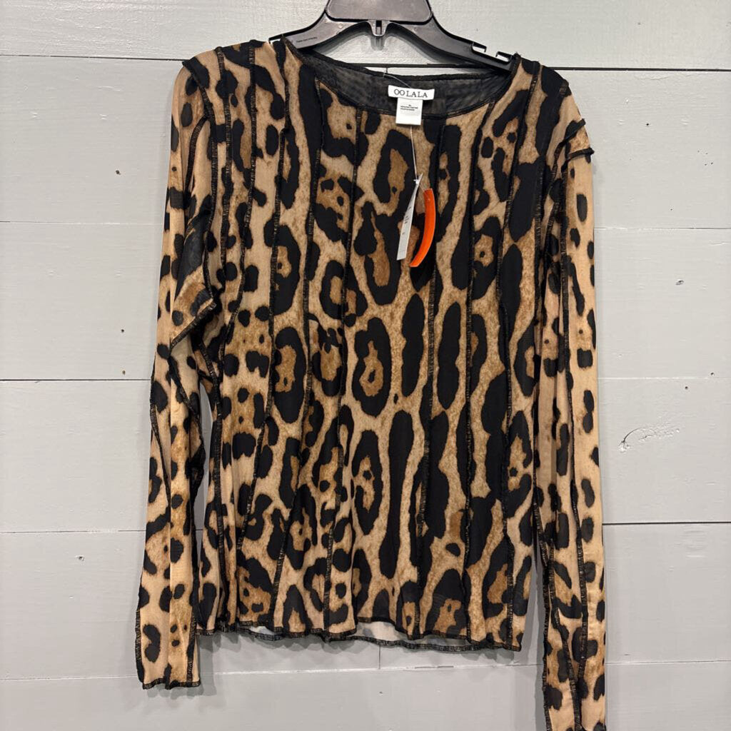 OO LALA,*NWT LEOPARD SHEER SHEER,LEOPARD,XL