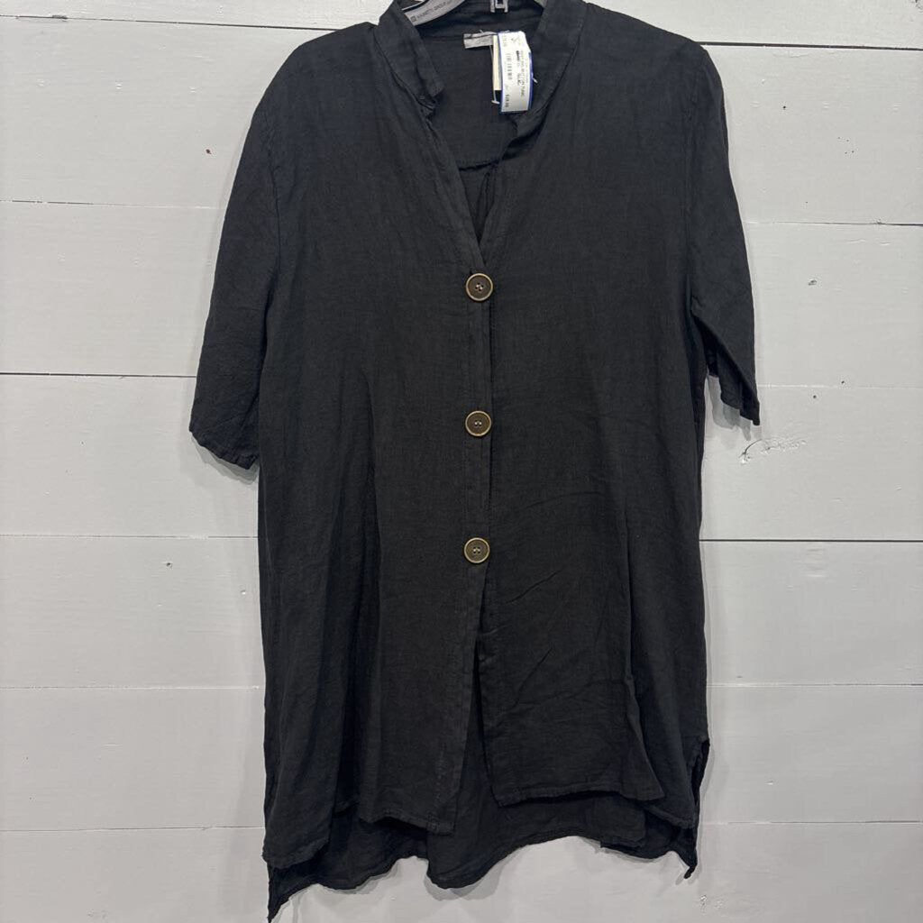 FLEURISH,*NWT BIG BUTTON TUNIC,WHITE,XL