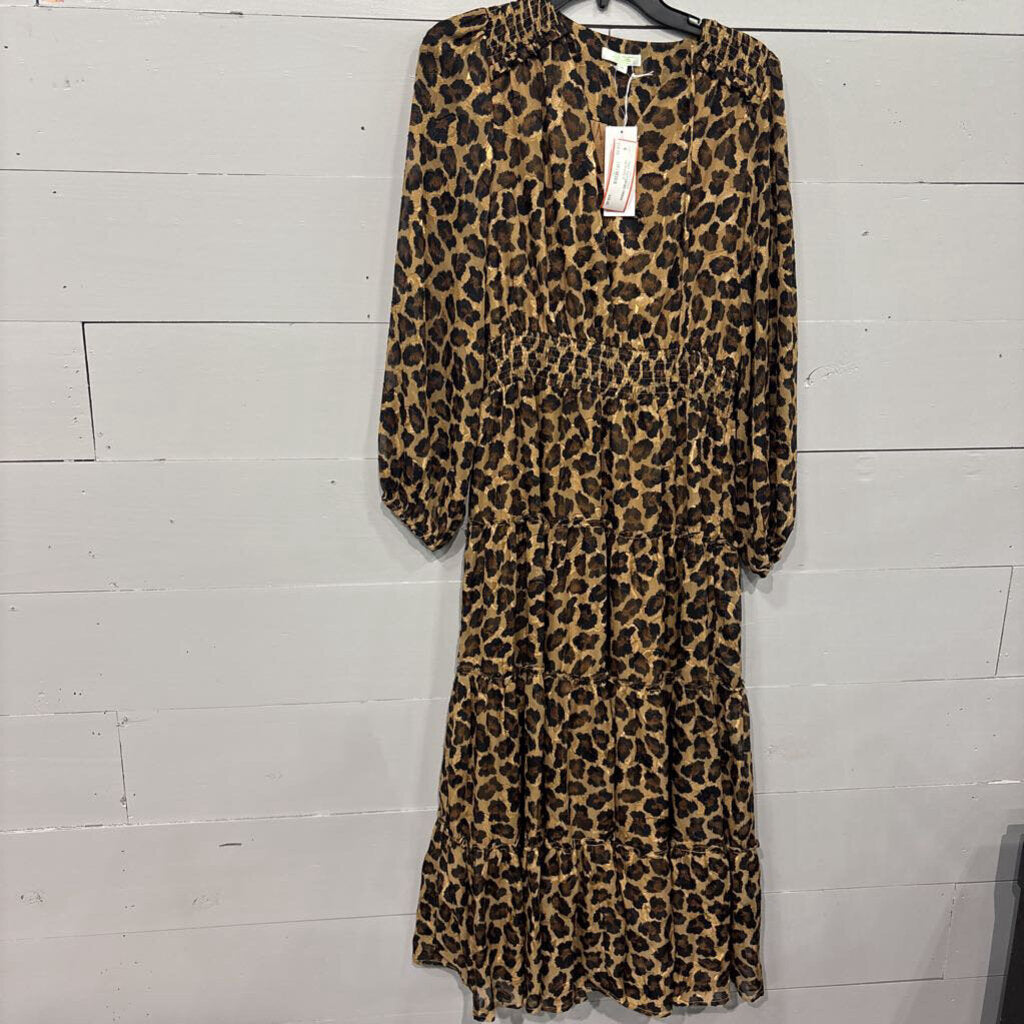 JADE (JOHNNY WAS),*NWT PATTERNED DRESS,LEOPARD,M