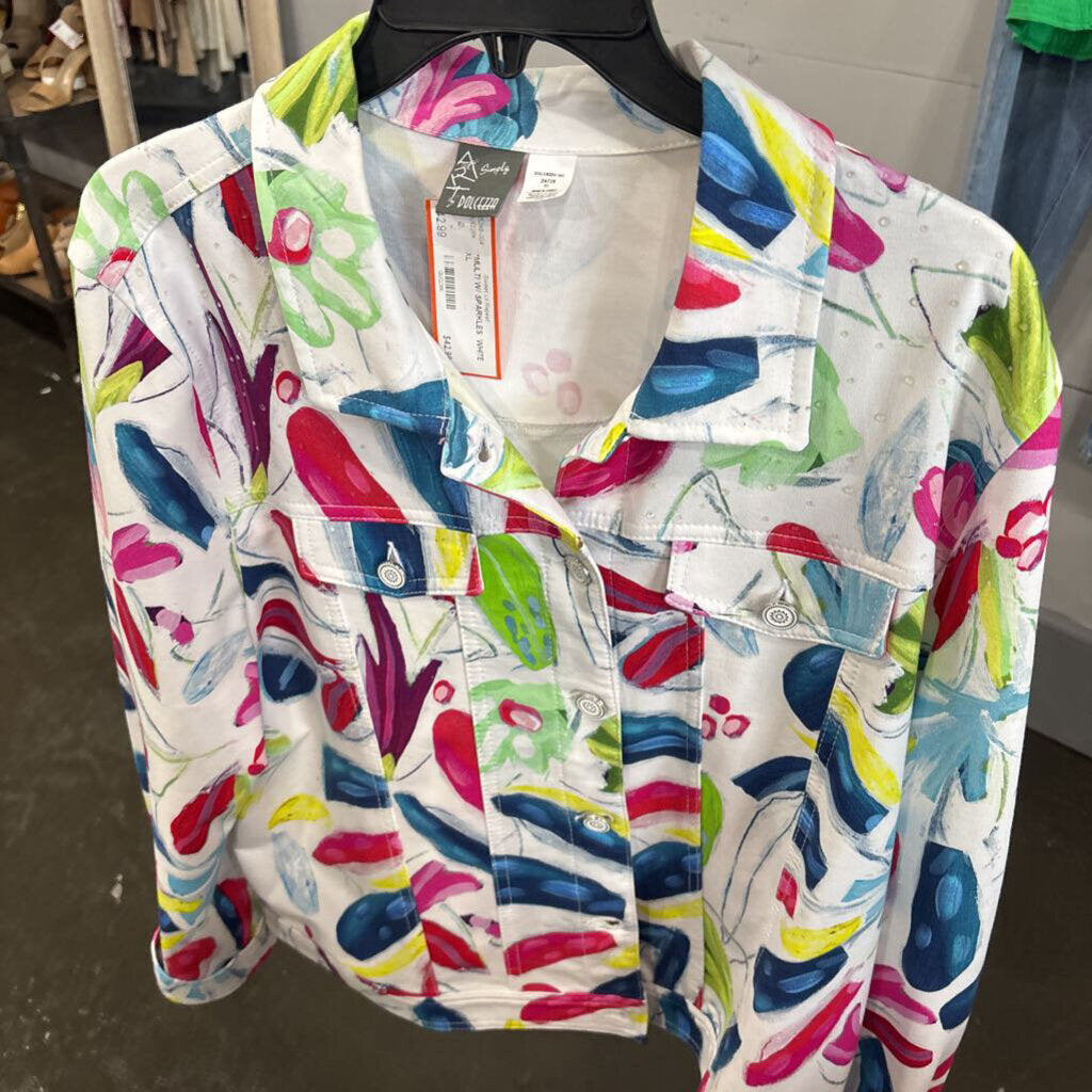 SIMPLY ART DOLCEZZA,*MULTI W/ SPARKLES ,WHITE,XL