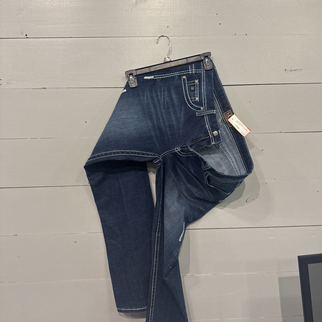 *DENIM STRAIGHT LEG JEANS,DENIM,33/34