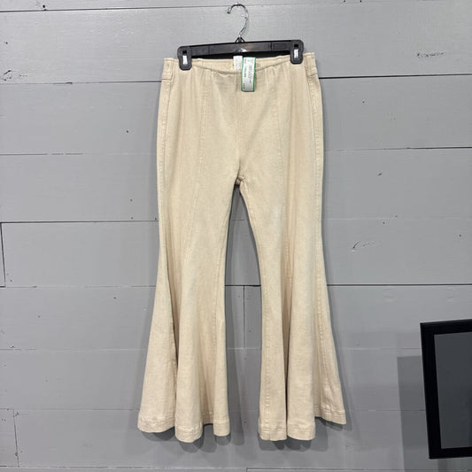 UMGEE,*DENIM FLAIR PULL ON PANTS,CREAM,5