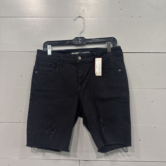 OLD NAVY,*DENIM MID RISE SOFT JEAN SHORTS,BLACK,12