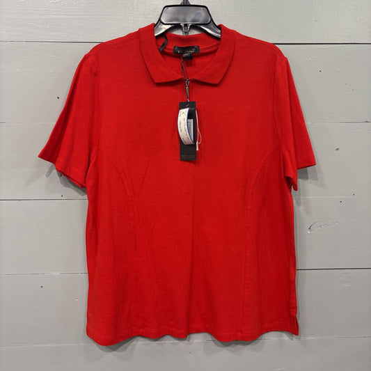 RENUR,NWT COLLARED TOP ,RED ,XL