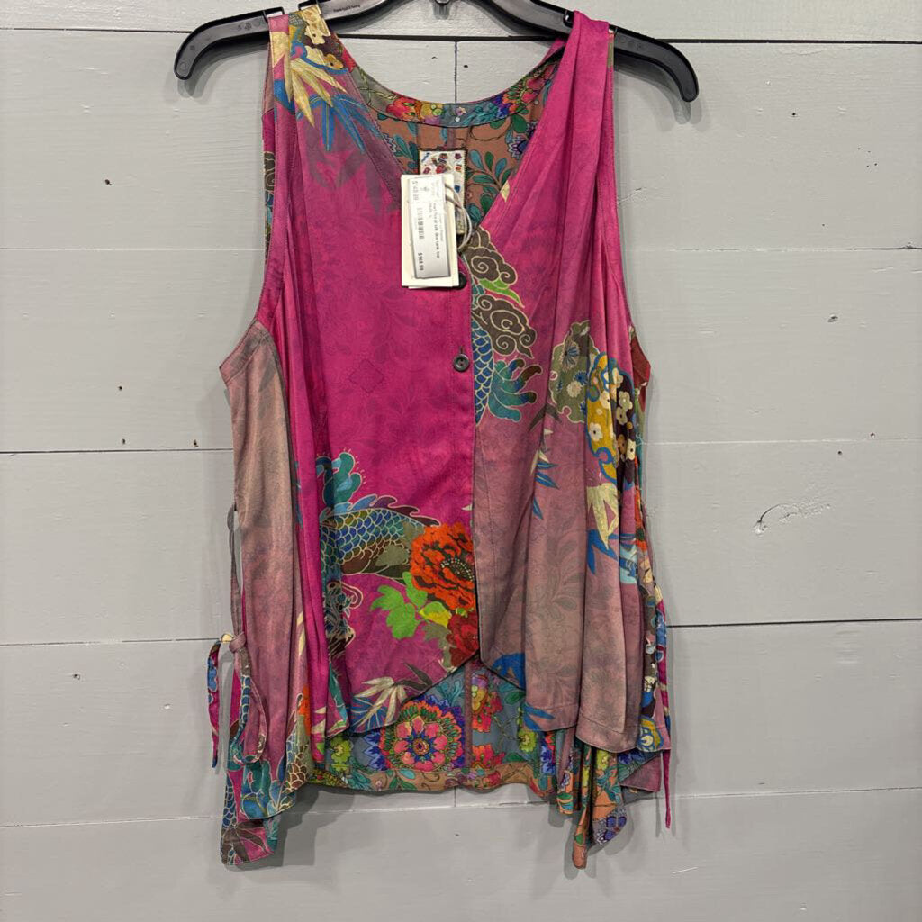 JOHNNY WAS,nwt floral silk like tank top ,multi ,L