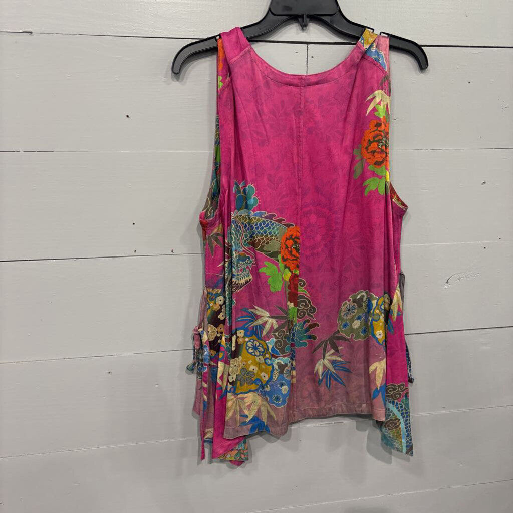 JOHNNY WAS,nwt floral silk like tank top ,multi ,L