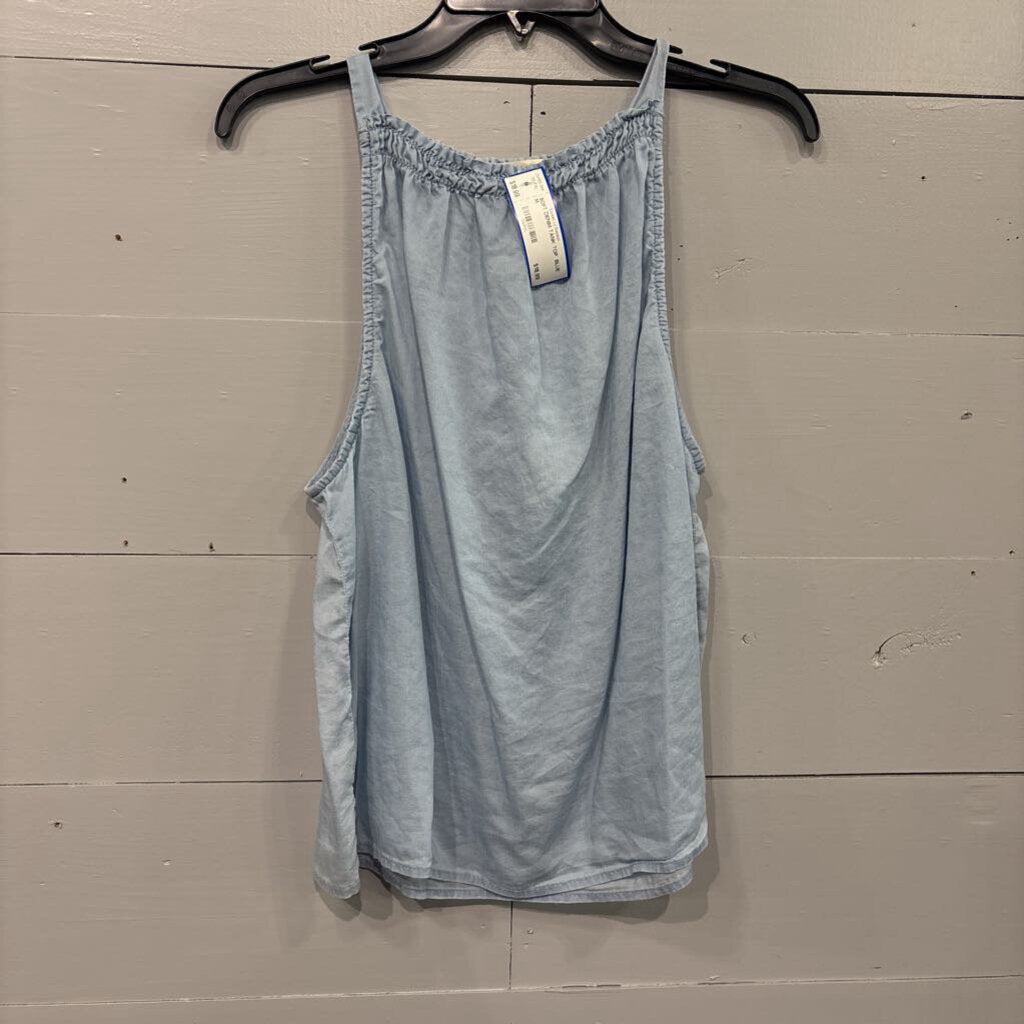 CLOTH & STONE,SOFT DENIM TANK TOP ,BLUE,M