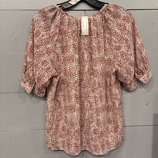 NORDSTROM,PATTERNED TOP ,WHT RUST ,S