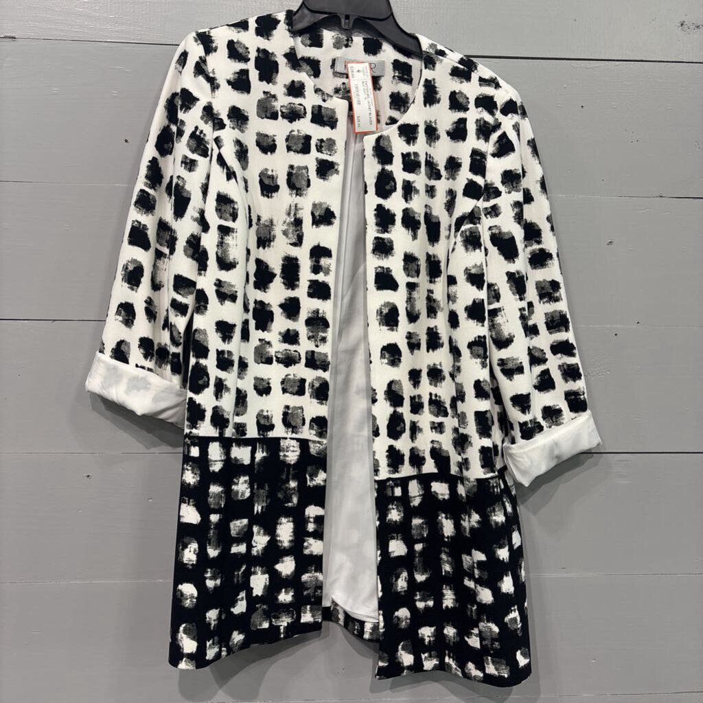 PATTERNED JACKET BLAZER,BLK WHT ,10