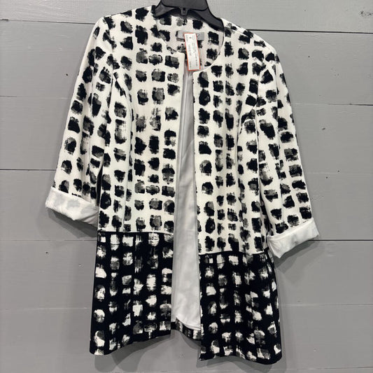 PATTERNED JACKET BLAZER,BLK WHT ,10
