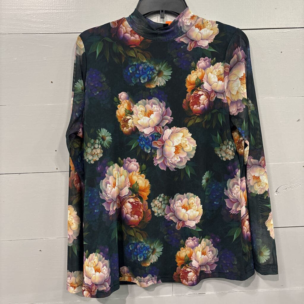 DG2,MOCK FLORAL TOP,BLK FLORAL,M