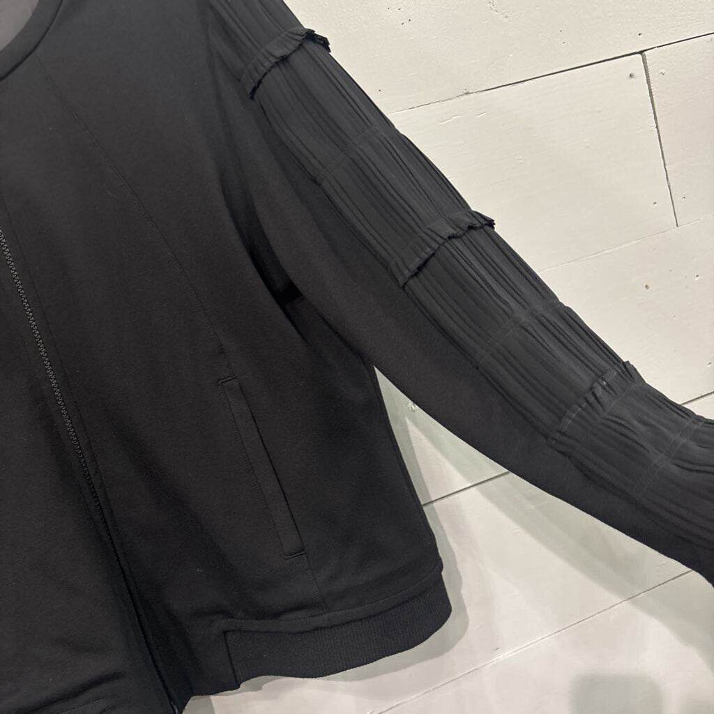 PEACE OF CLOTH,BASIC ZIPPERED JACKET,BLK ,L