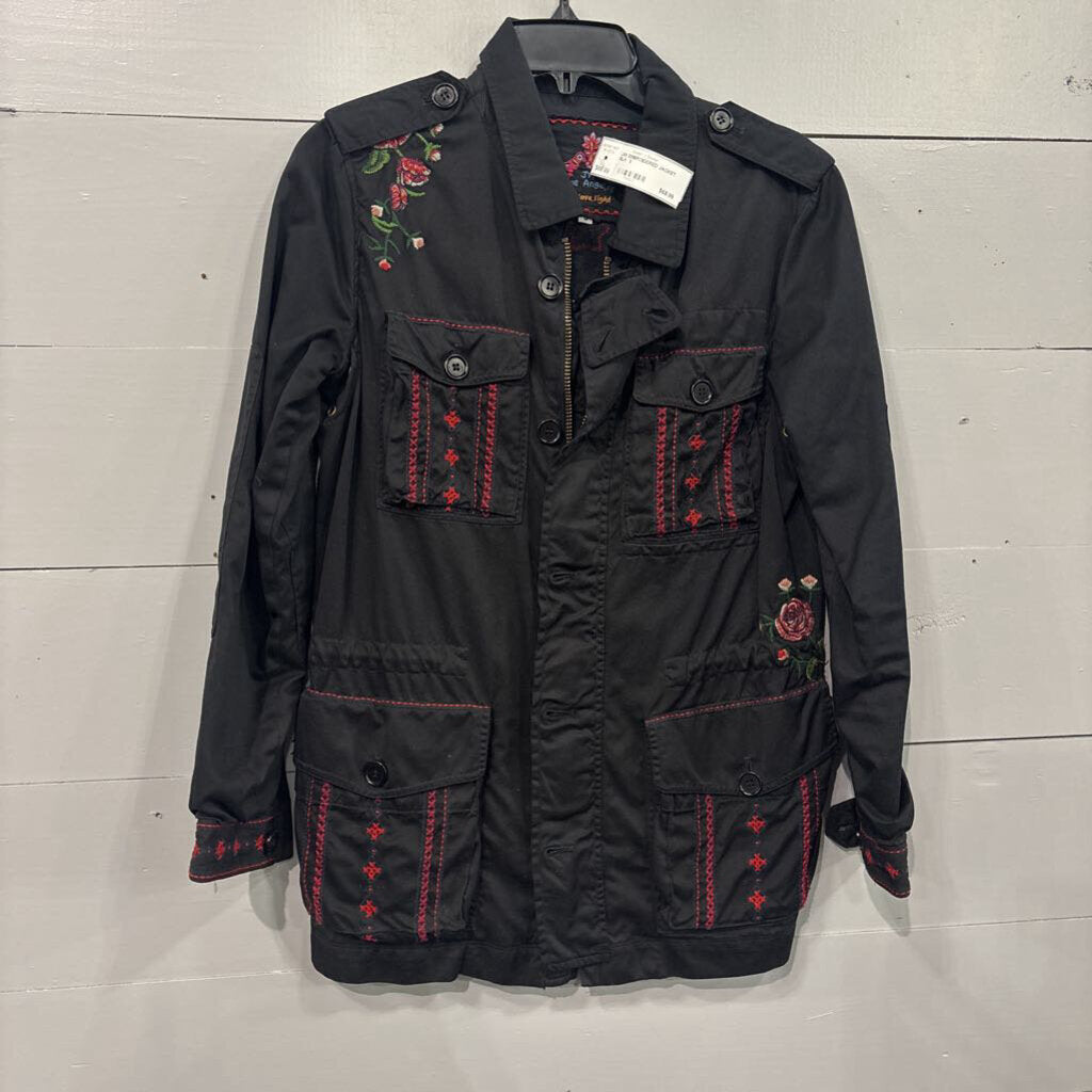 JOHNNY WAS,JW EMBROIDERED JACKET ,BLK ,S