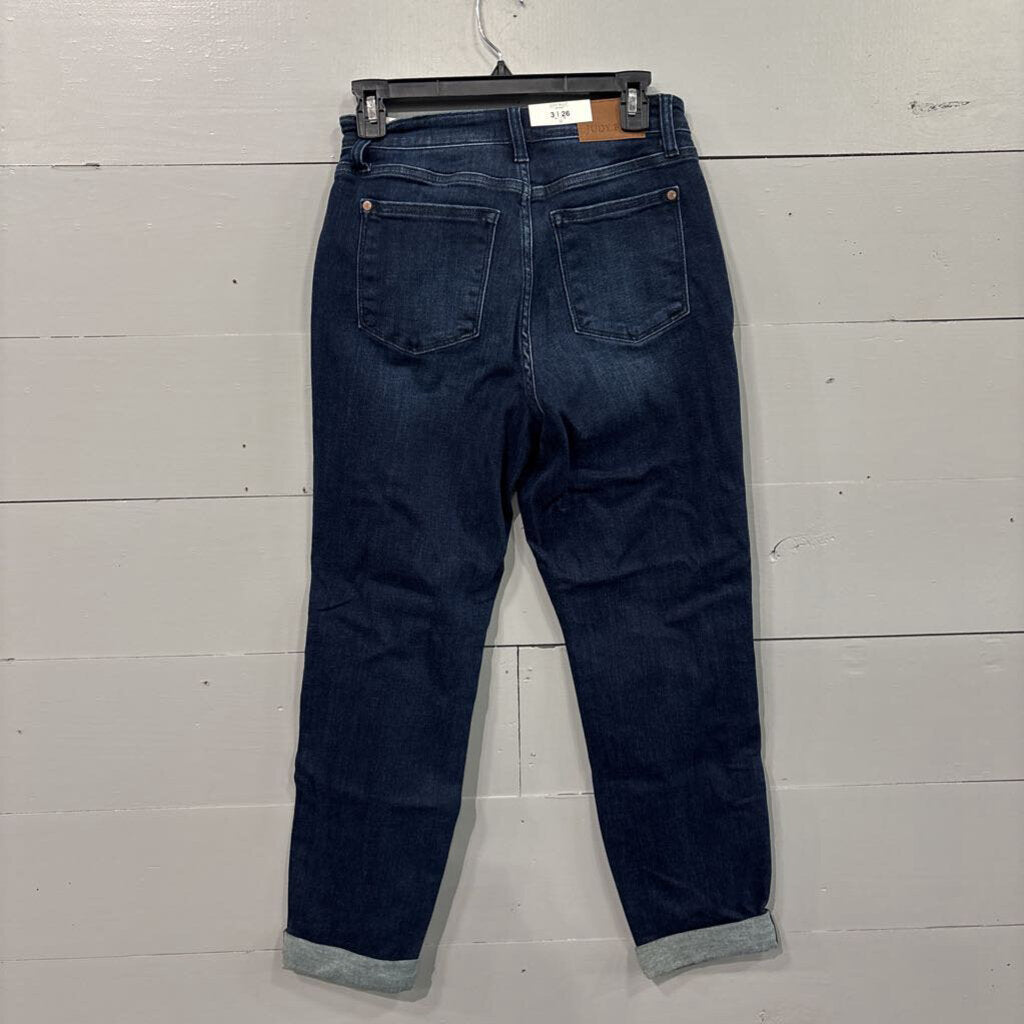 JUDY BLUE,NWT DENIM HIGH WAISTED BOYFRIEND JEANS,BLUE ,3/26