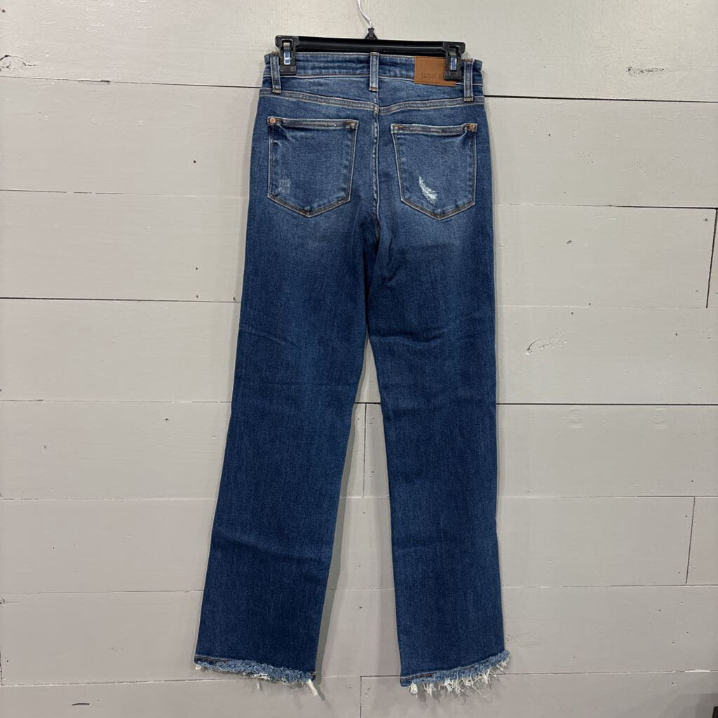 JUDY BLUE,NWT DENIM MID RISE DARK WASH JEANS,BLUE ,1/25