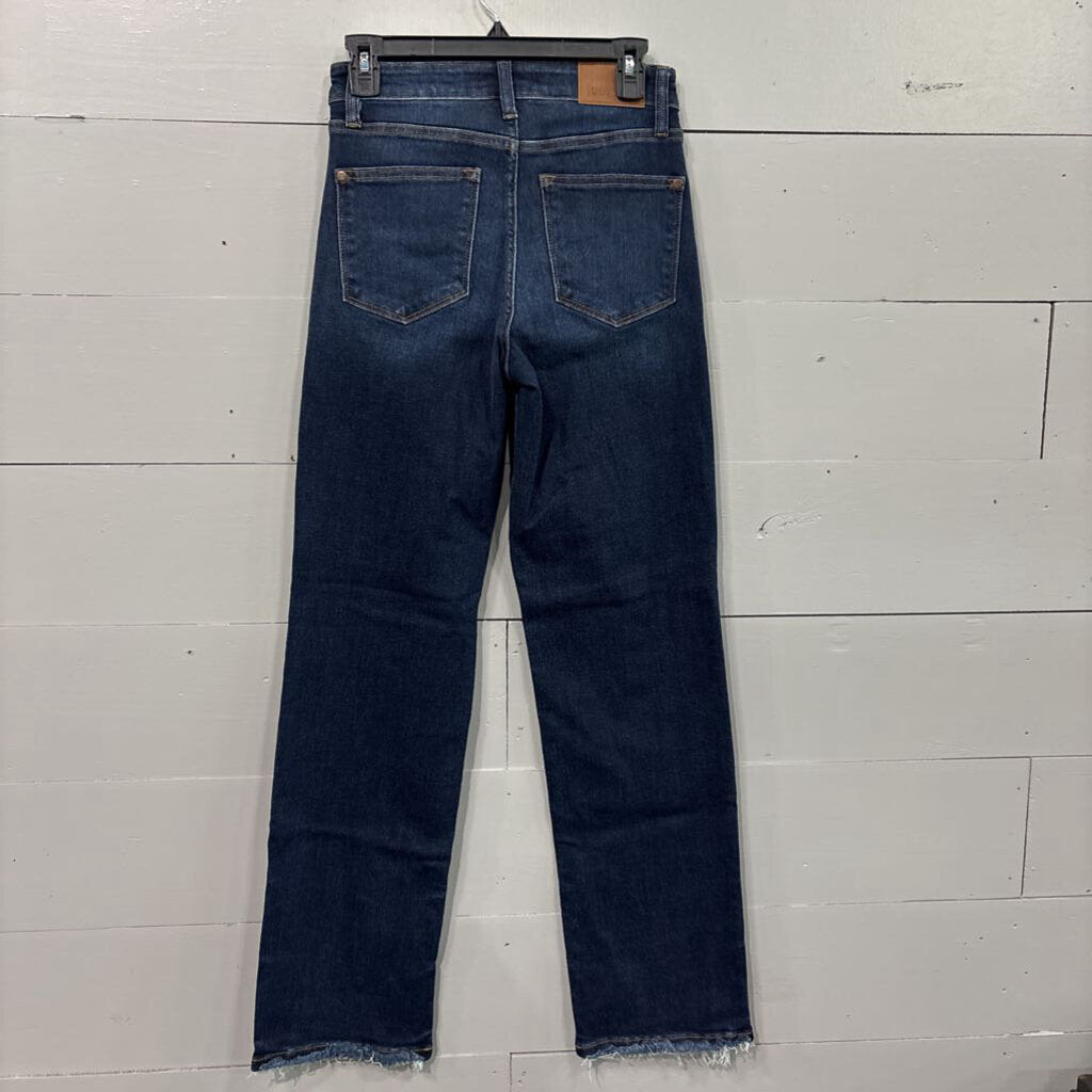JUDY BLUE,DENIM STRAIGHT DARK WASH JEANS,BLUE ,3/26