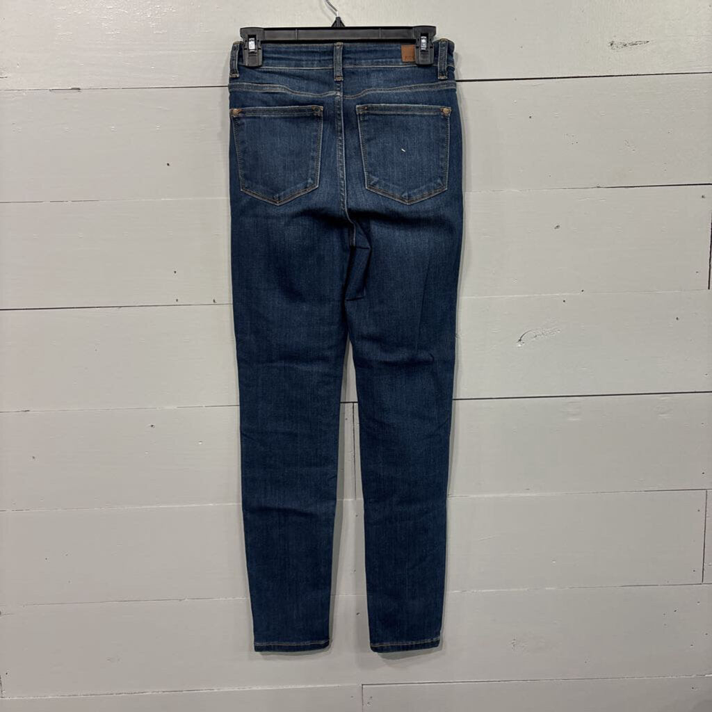 JUDY BLUE,DENIM RELAXED DARK WASH JEANS,BLUE ,1/25