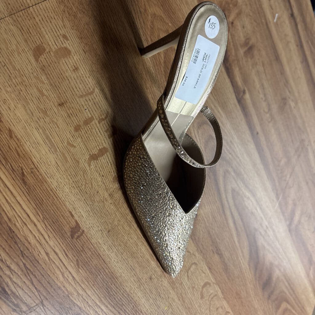 DOLCE VITA,*NWT GOLD SPARKLE PUMP,LIGHT GOLD ,8