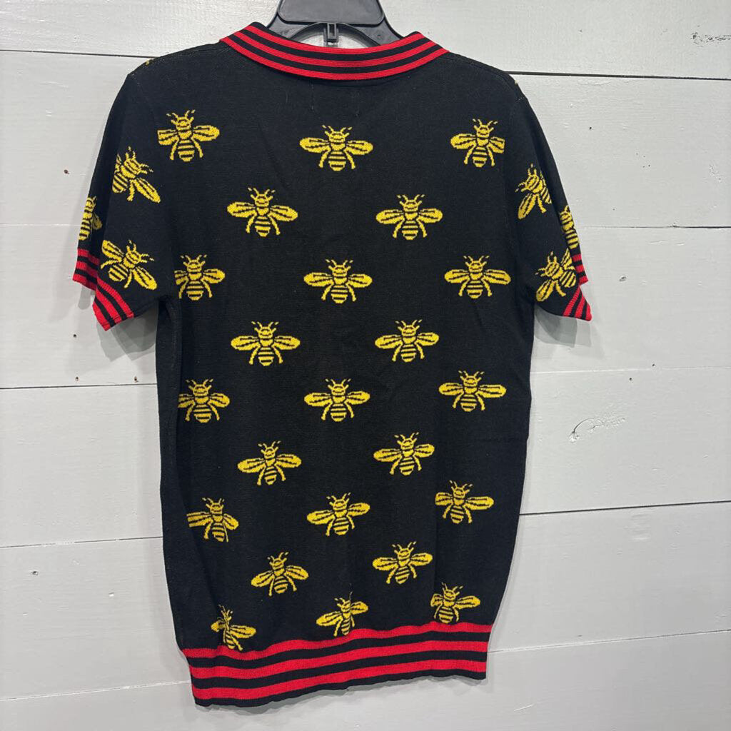 OXKNIT,NWT BEES BLACK SWEATER,BLK/YW,XL