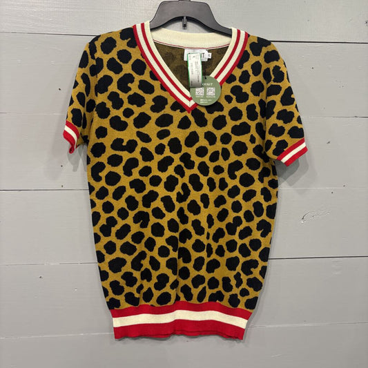 OXKNIT,NWT LEOPARD SWEATER,LEOPARD,XL