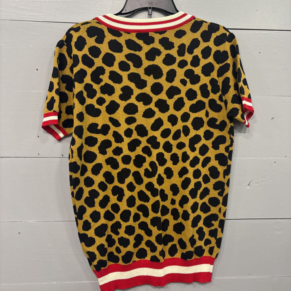 OXKNIT,NWT LEOPARD SWEATER,LEOPARD,XL