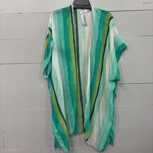 STRIPE KIMONO ,GRN
