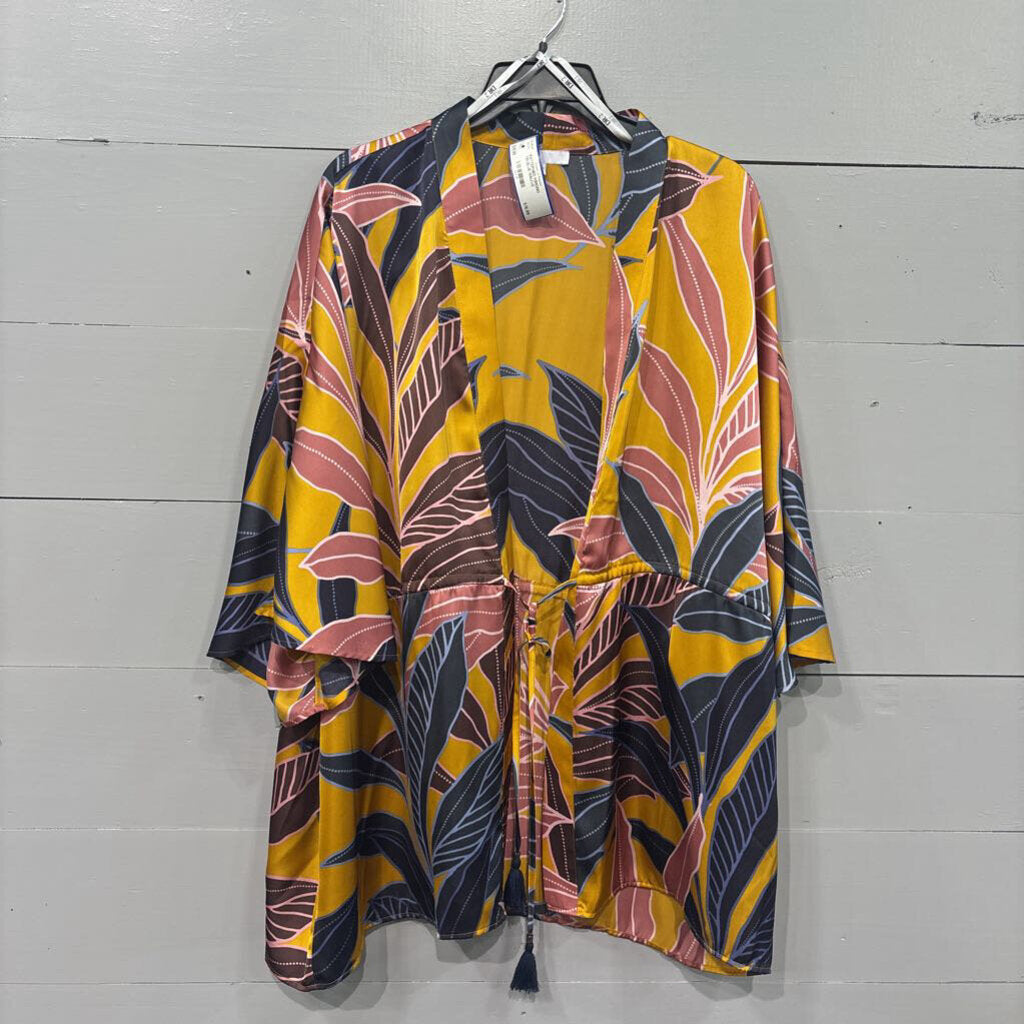 DR2, PATTERNED KIMONO ,YELBLUE MAUVE