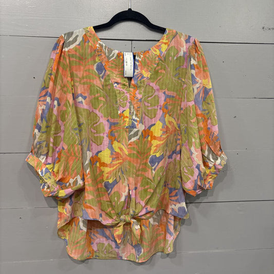 ROSE & OLIVE,FLORAL TOP ,MULTI,XL