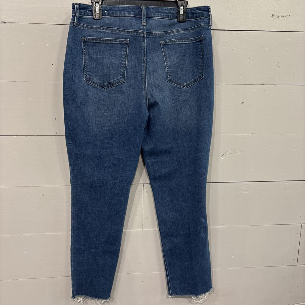 CHICO'S,DENIM ANKLE SKINNY ,BLUE ,14R