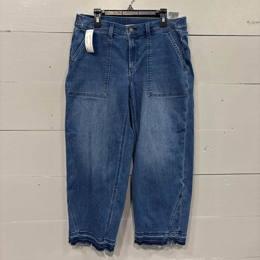 DENIM ANKLE CROP PANT ,BLUE ,27