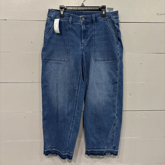 DENIM ANKLE CROP PANT ,BLUE ,27