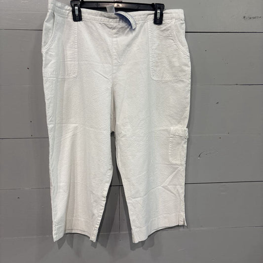 ANKLE CROP PANT ,WHT ,16