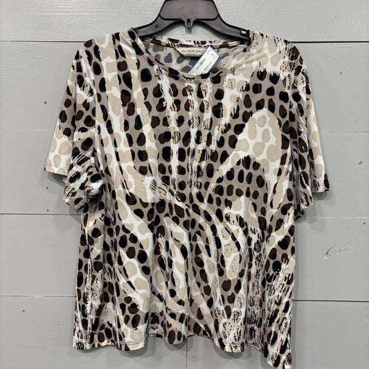 ALLISON DALEY,PATTERNED TOP ,blk brn ,XL