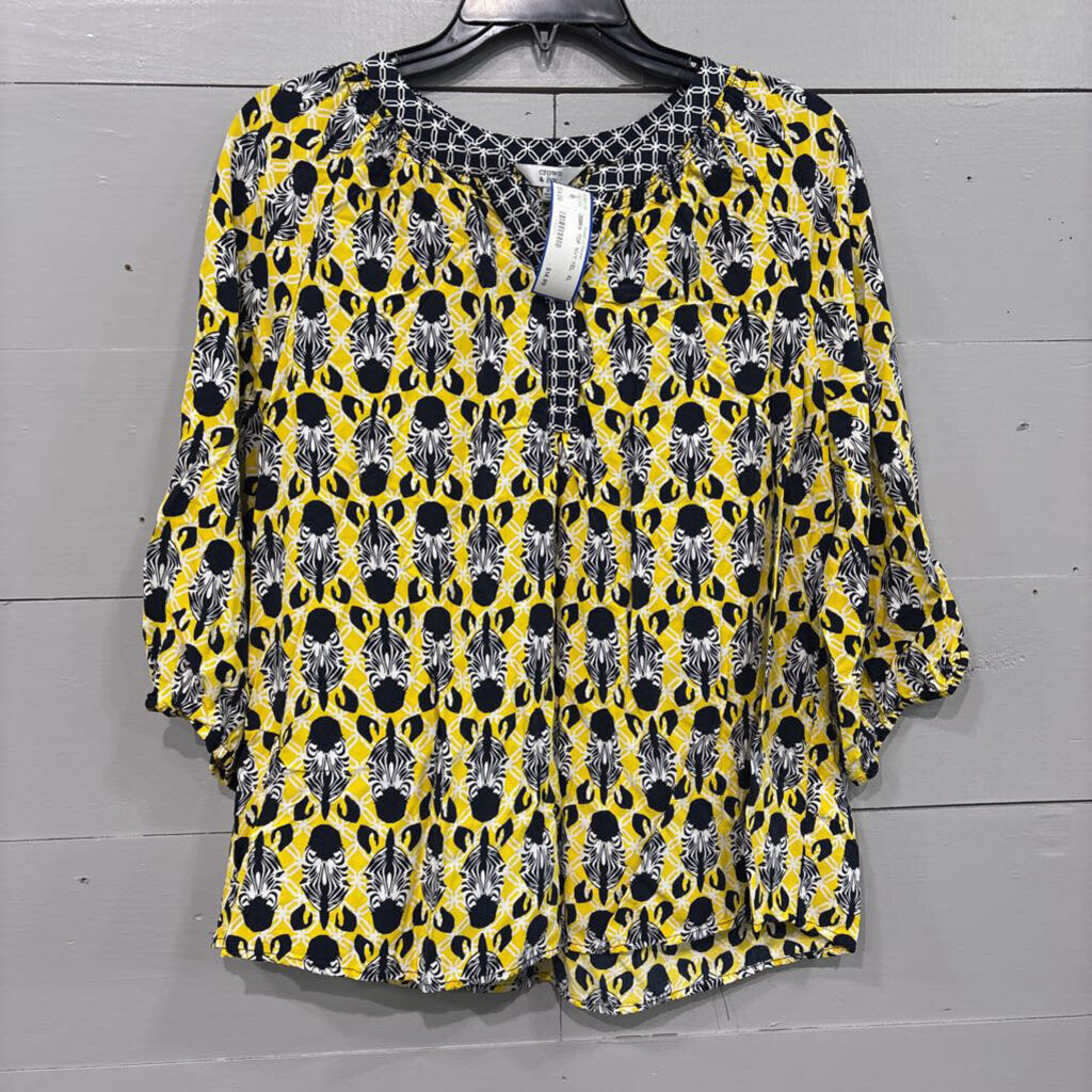 CROWN IVY,ZEBRA TOP ,NVY YEL ,XL