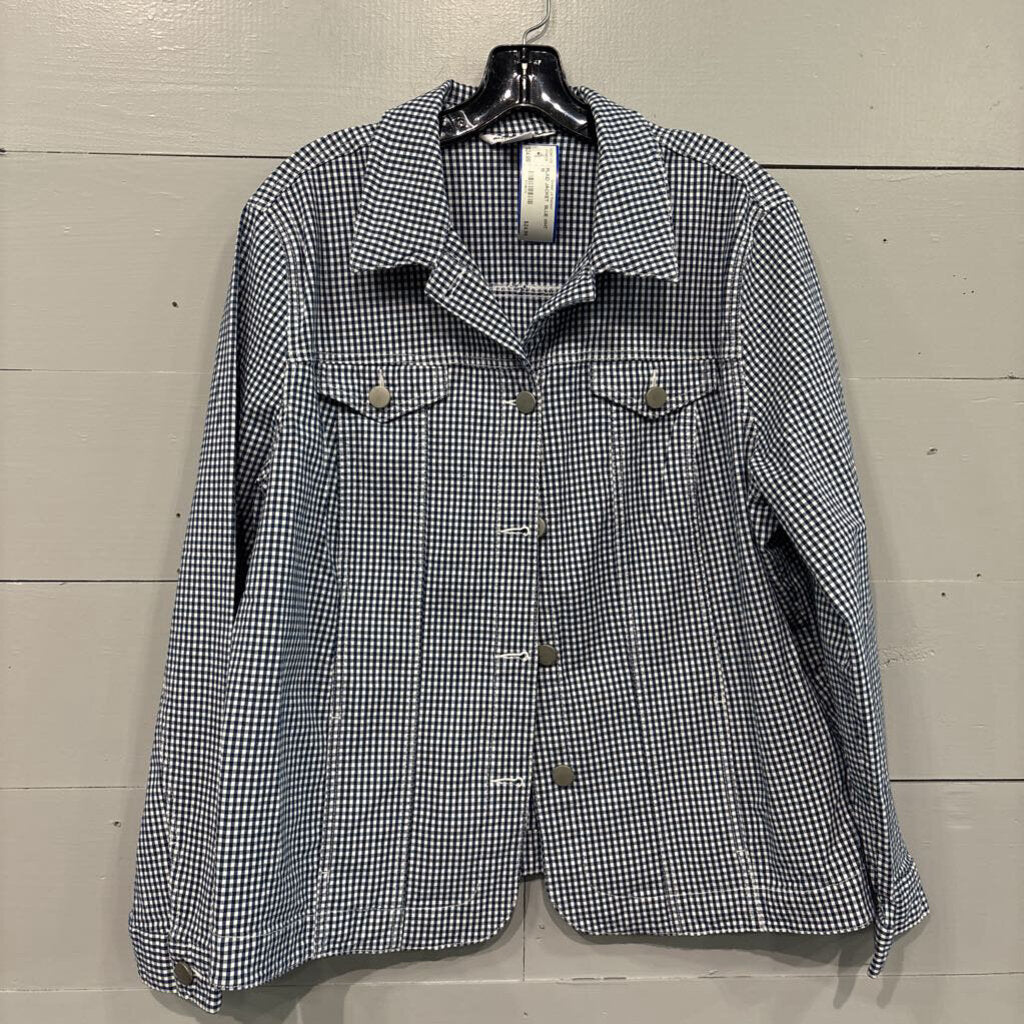 TANJAY,PLAID JACKET ,BLUE WHT ,18