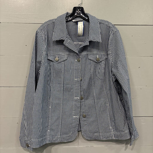 TANJAY,PLAID JACKET ,BLUE WHT ,18