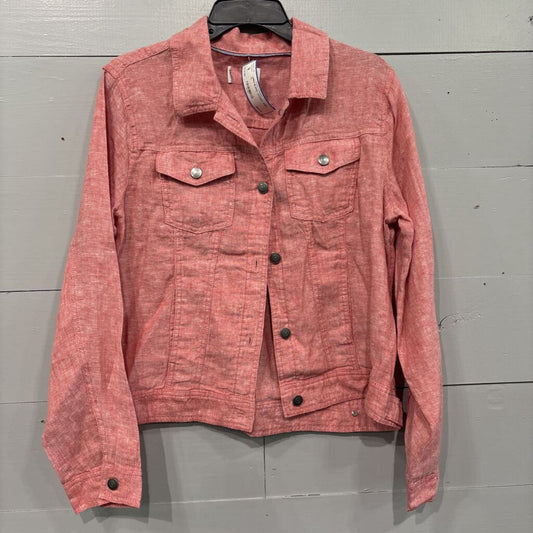 LINEN BLEND JACKET ,RED,XL