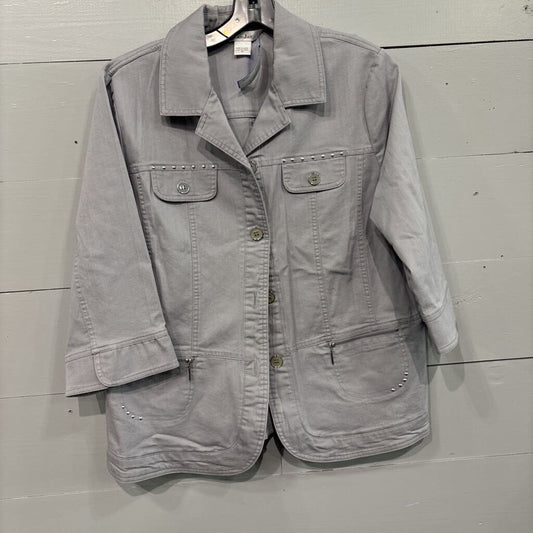 TAN JAY, DENIM JACKET ,GRY ,16