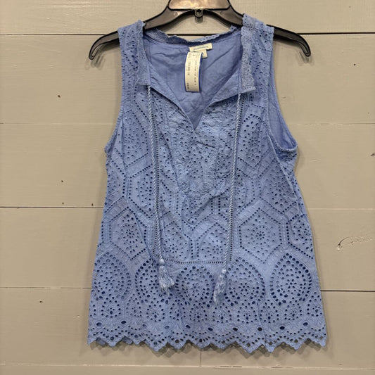 SUNDANCE,LACE TANK TOP ,BLUE ,S