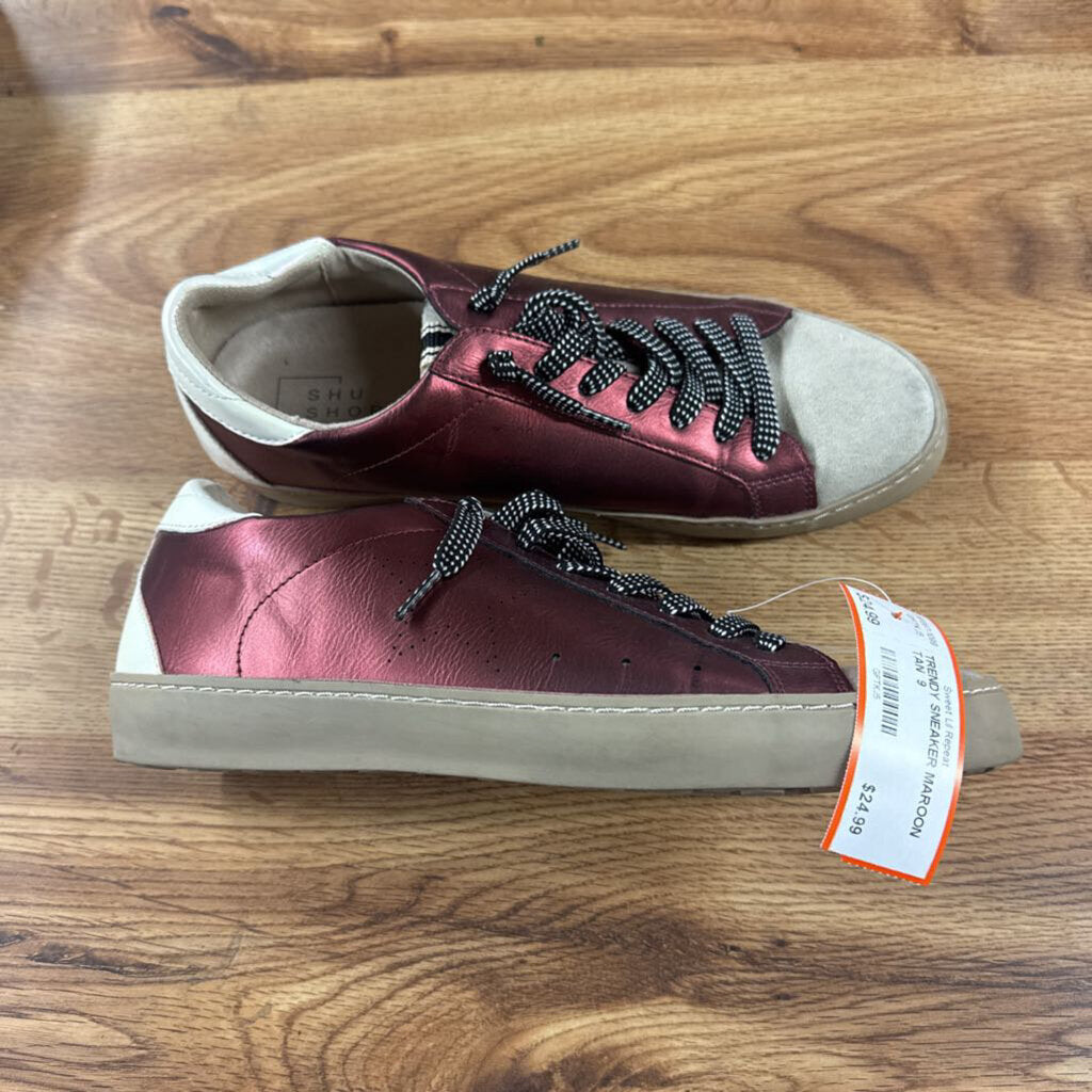 SHU SHOP,TRENDY SNEAKER,MAROON TAN ,9