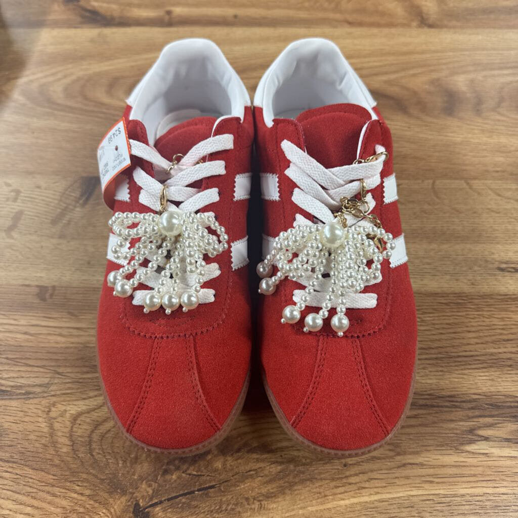 LEMONADE,TRENDY PEARL SNEAKER,RED WHT,9