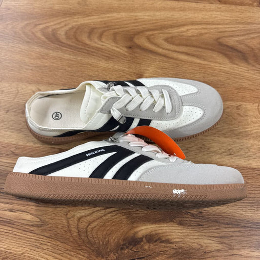 LEMONADE,TRENDY SLIPON SNEAKER,BLK WHT GRY,40