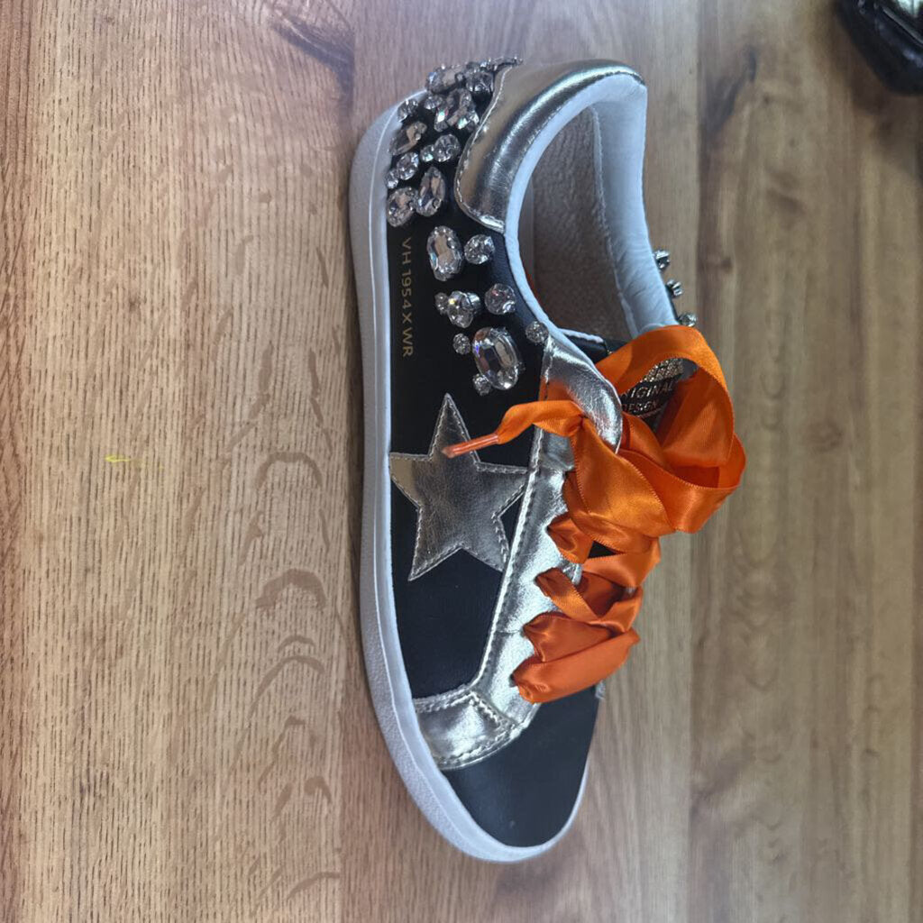 VINTAGE HAVANA,TRENDY JEWELED SNEAKER,BLK GOLD ORG,9