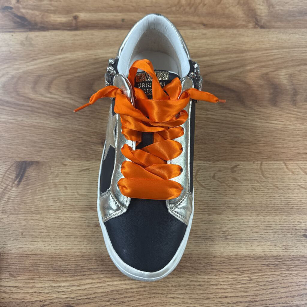 VINTAGE HAVANA,TRENDY JEWELED SNEAKER,BLK GOLD ORG,9