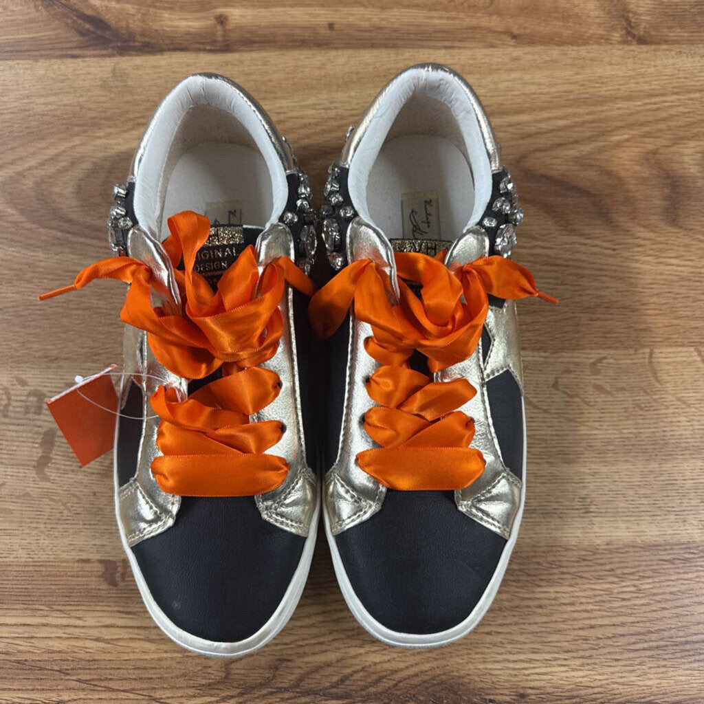 VINTAGE HAVANA,TRENDY JEWELED SNEAKER,BLK GOLD ORG,9