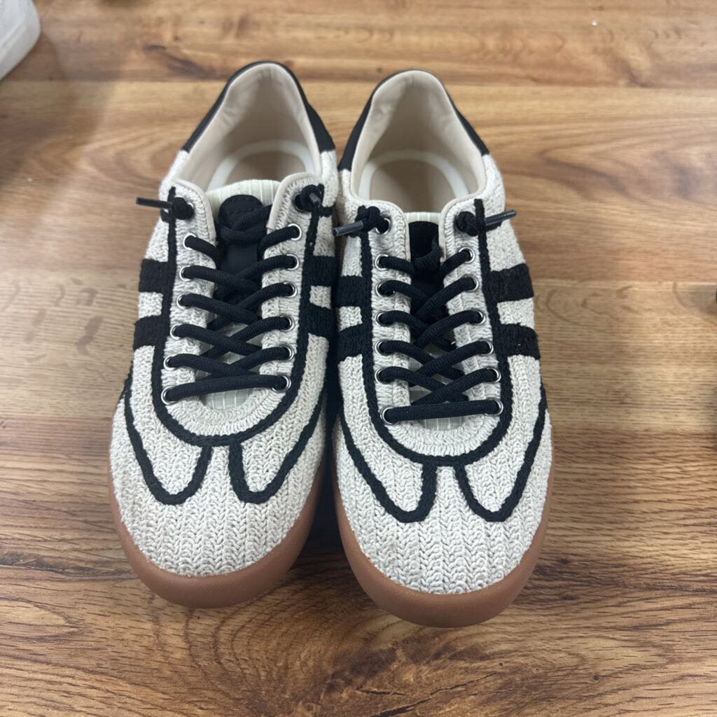 STEVE MADDEN, TRENDY TWEED SNEAKER,WHEAT BLK ,9
