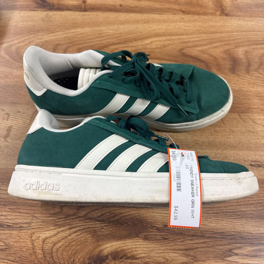 ADIDAS, TRENDY SNEAKER,GRN WHT,9.5