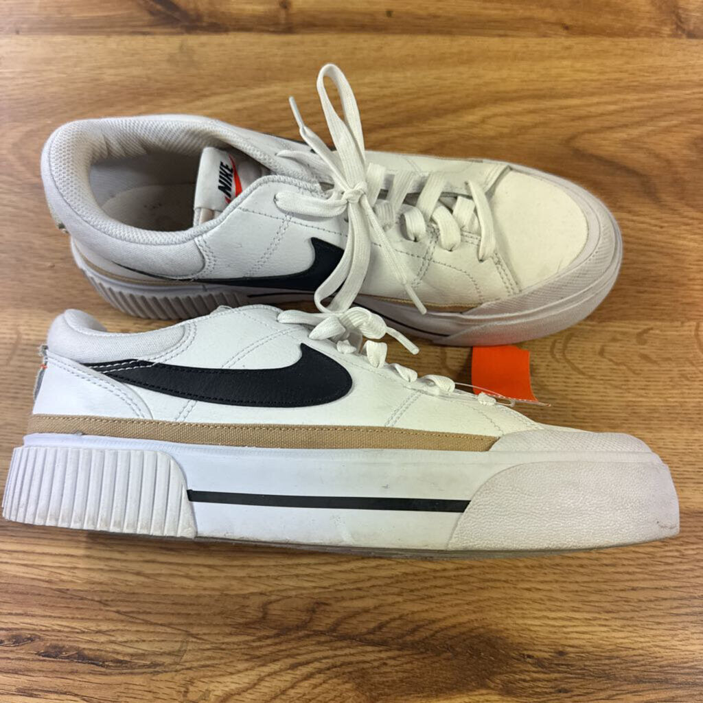 NIKE, TRENDY SNEAKER,WHT BLK ,9.5