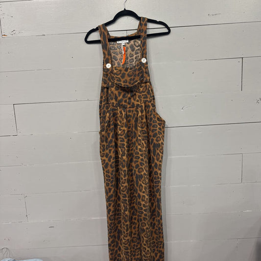 BLAKELEY,NWT LEOPARD FLOWY ROMPER,RUST BLK,L/XL